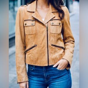 bebe Tan Leather Women's Jacket